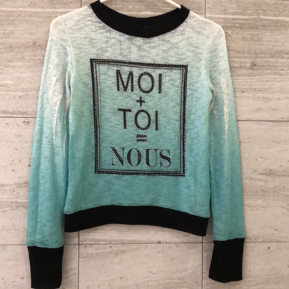 3/$15 Crimson ivy sweater black, white, green